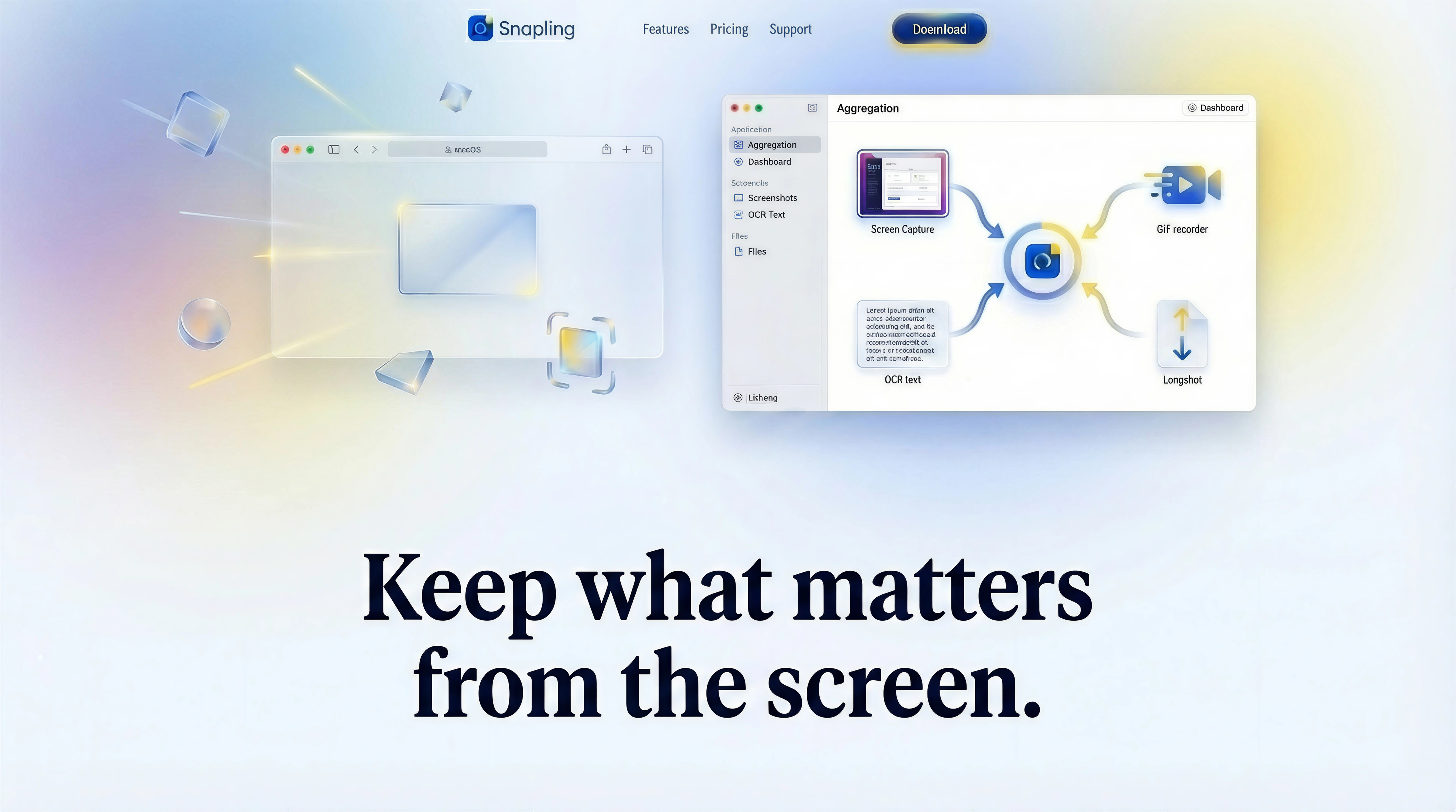 Snapling Mac screenshot app hero visual
